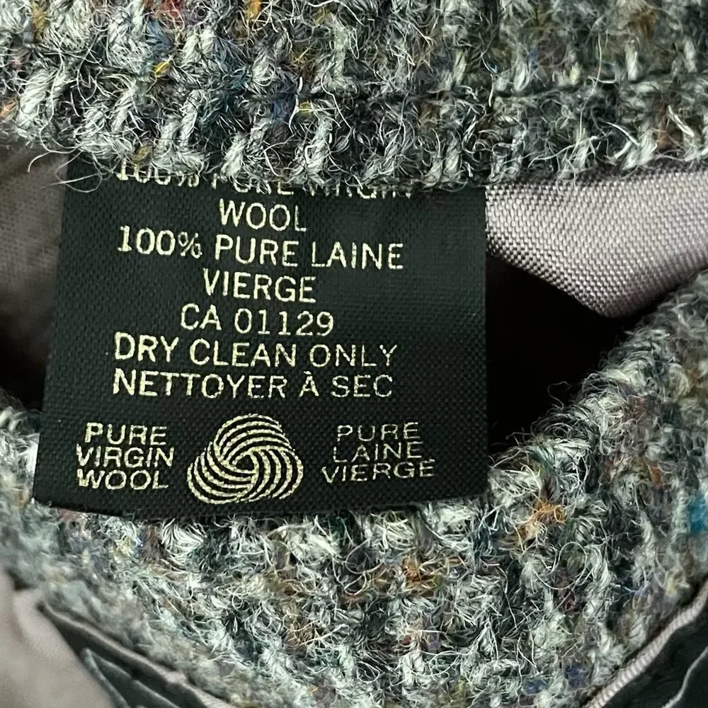 HARRIS TWEED Vintage Hand Woven Wool Blazer Grey Blue 44R - Picture 9 of 9